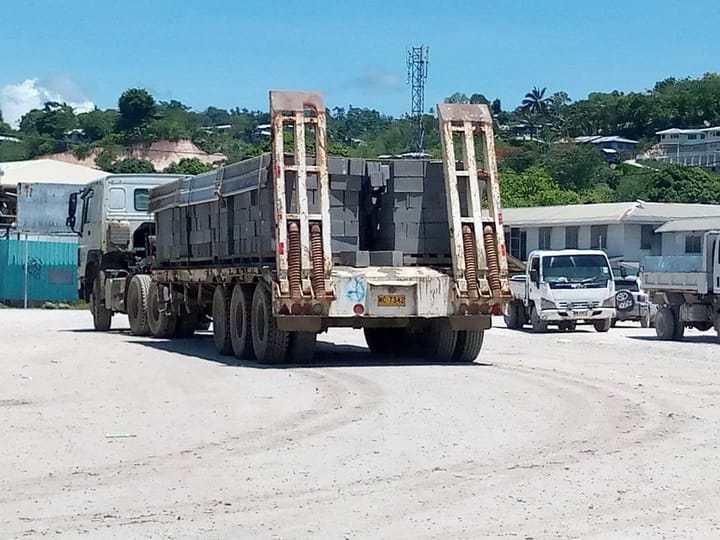 First Shipment of Road Machines for the Auki Road Tar Sealing Arrived in Auki Toady.