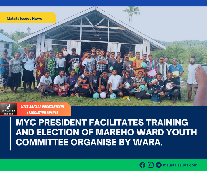 MYC President facilitates training and election of the Mareho Ward Youth Committee organised by WARA.