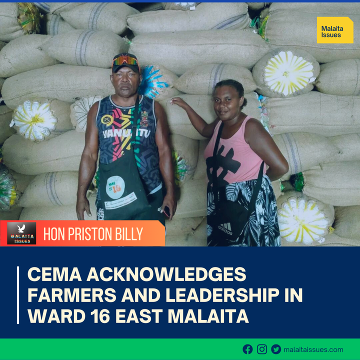 CEMA ACKNOWLEDGES FARMERS AND LEADERSHIP IN WARD 16 MALAITA PROVINCE.
